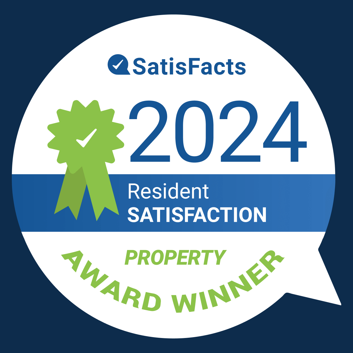 Satisfacts 2024 Resident Satisfaction Property Award Winner
