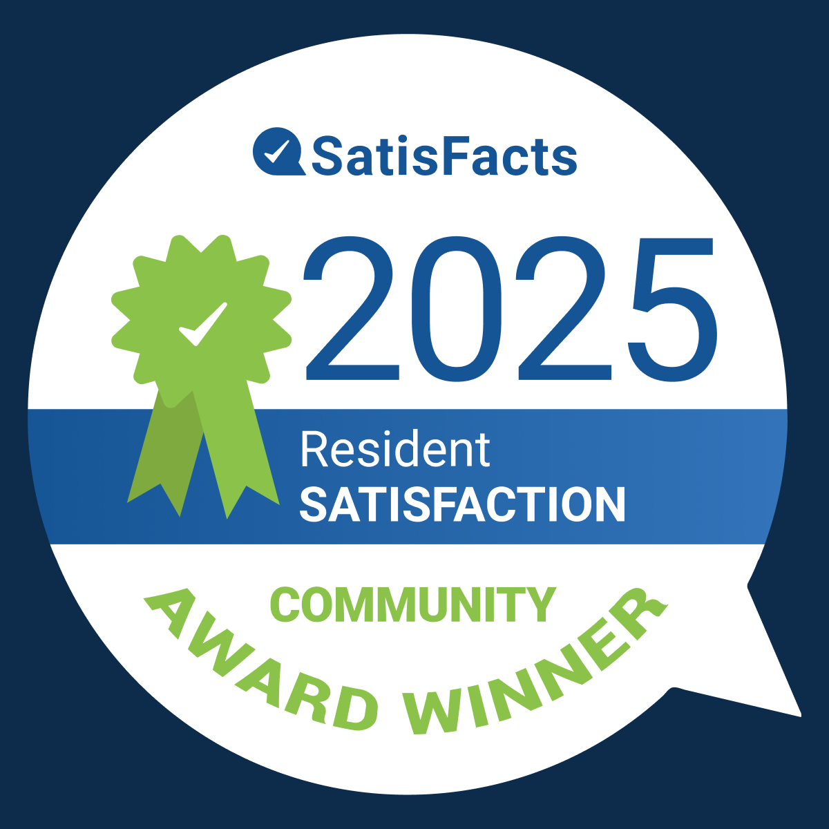 Satisfacts 2025 Resident Satisfaction Property Award Winner